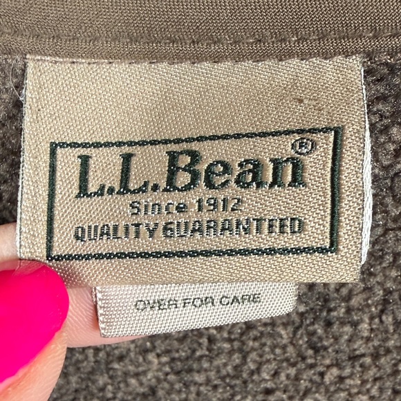 L.L. Bean Men's Full Zip Up Brown Fleece Sweater. Size L Tall. Pockets. Outdoor - Picture 2 of 6